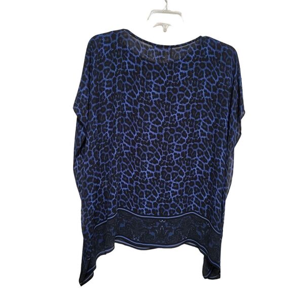 MICHAEL Michael Kors Blue Animal Print Blouse S/M - Picture 2 of 4